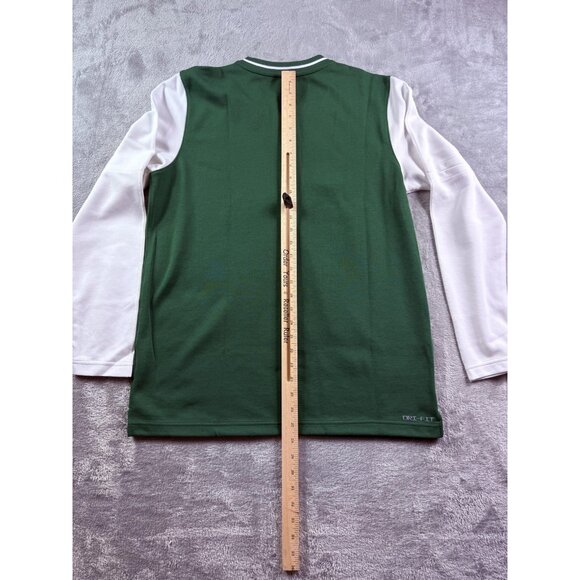 Nike Dri-FIT Quarter Zip Pullover Mens Medium Green White Long Sleeve FJ9549-341 - Picture 10 of 13
